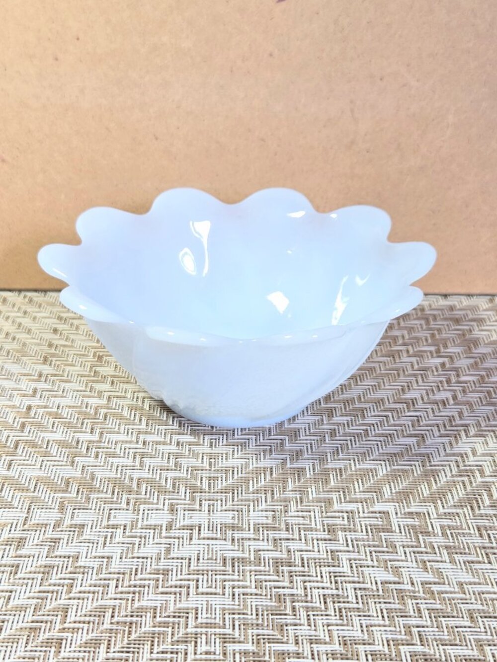 Fire King Azur-ite Scallop Dessert Bowl